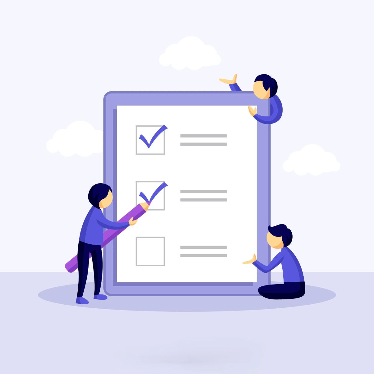 Checklist board displaying workplace harassment procedures and legal compliance requirements across different countries
