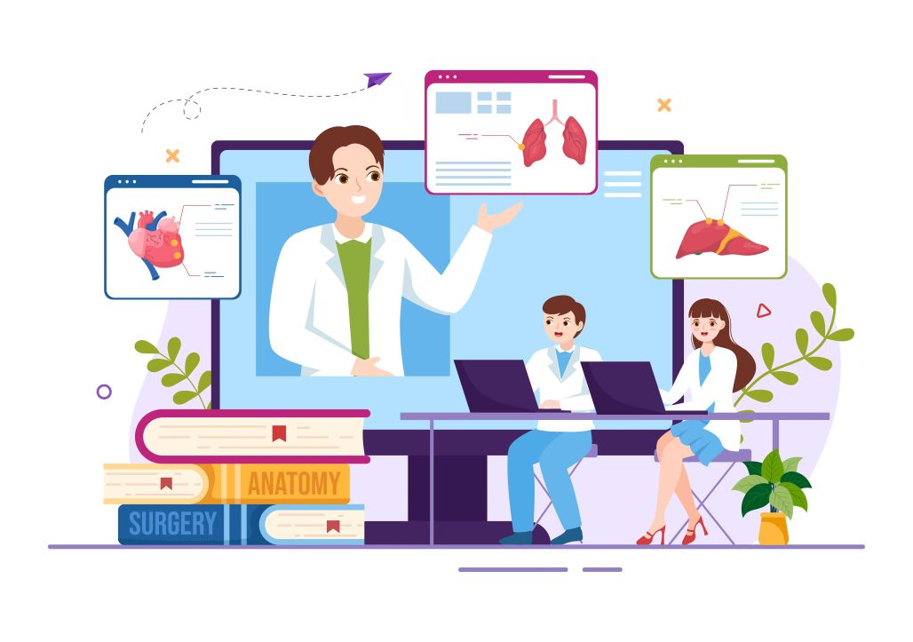An illustration of a healthcare LMS