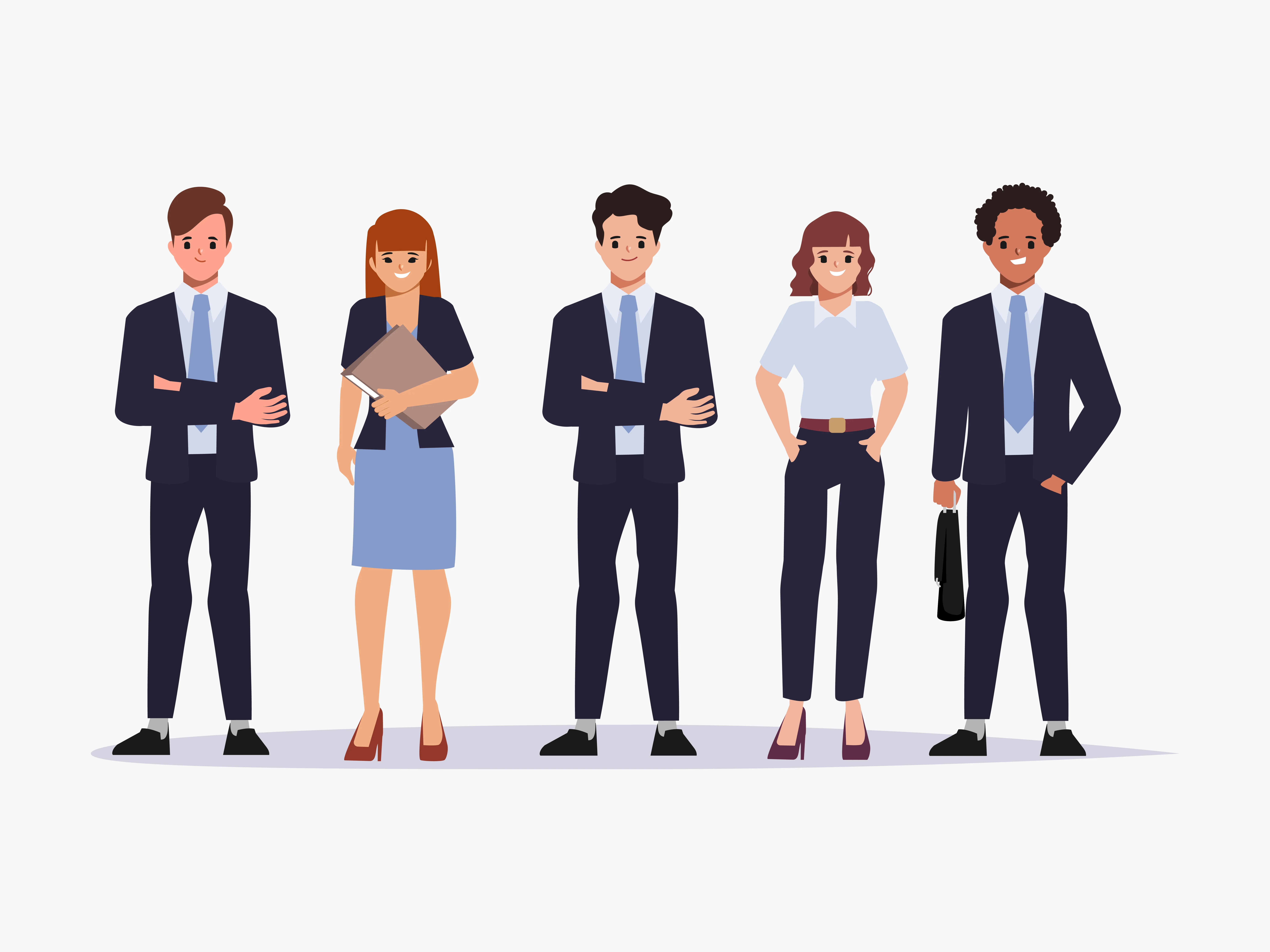 An illustration showcasing a group of corporate trainers