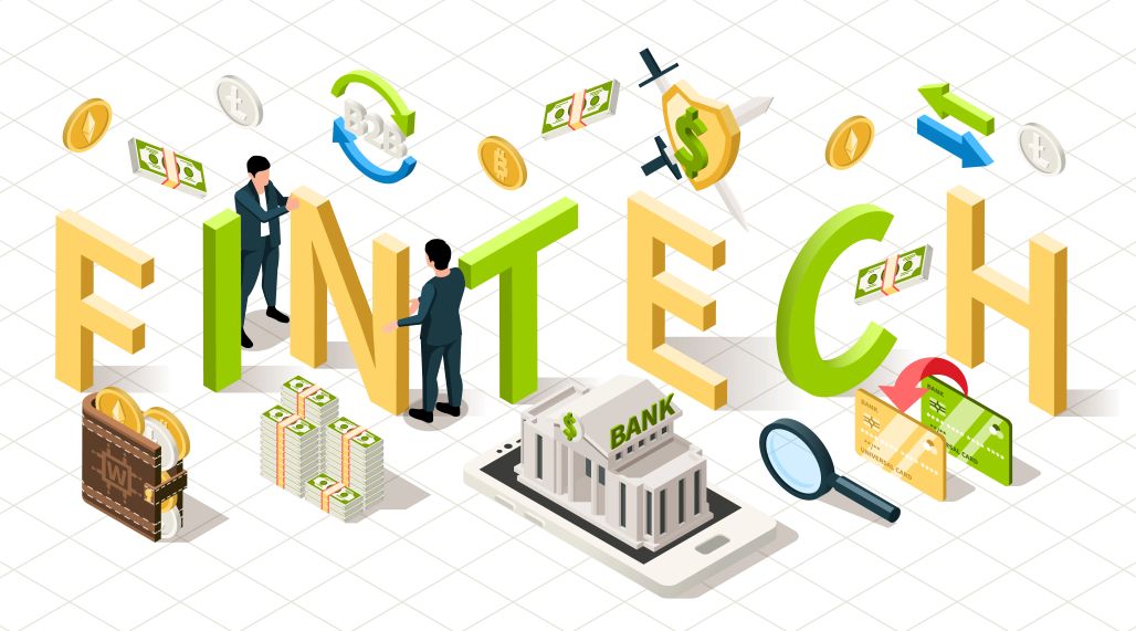 An illustration showing the concept of fintech