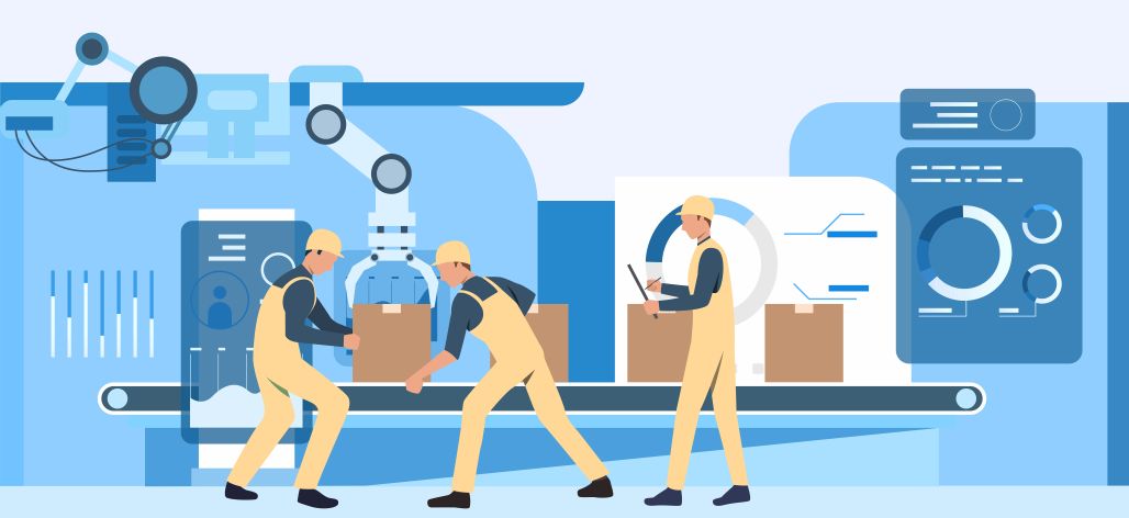 An illustration representing the concept of manufacturing sector