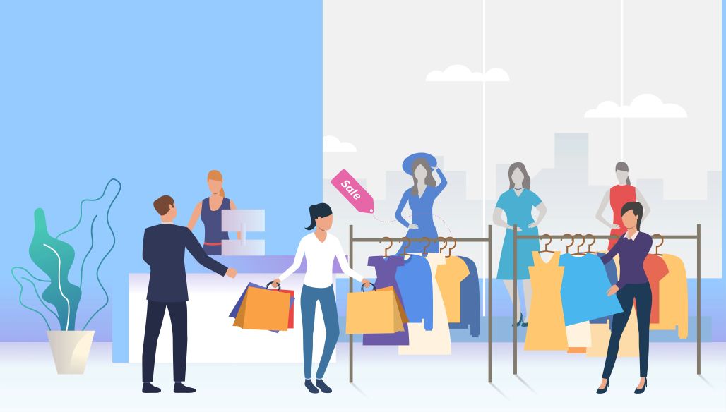 An illustration representing the concept of retail sector