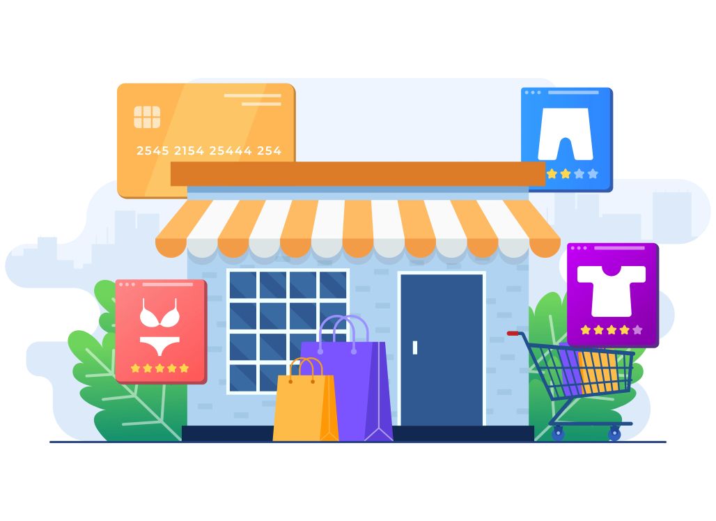 An illustration representing the concept of retail sector