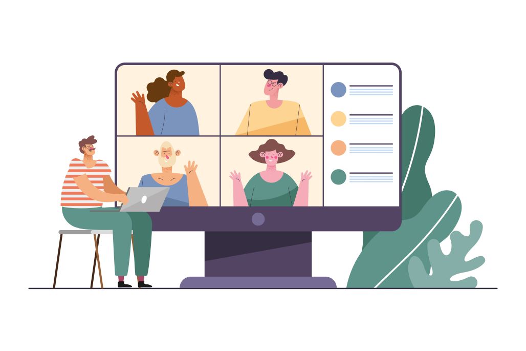 An illustration representing the concept of remote based learning