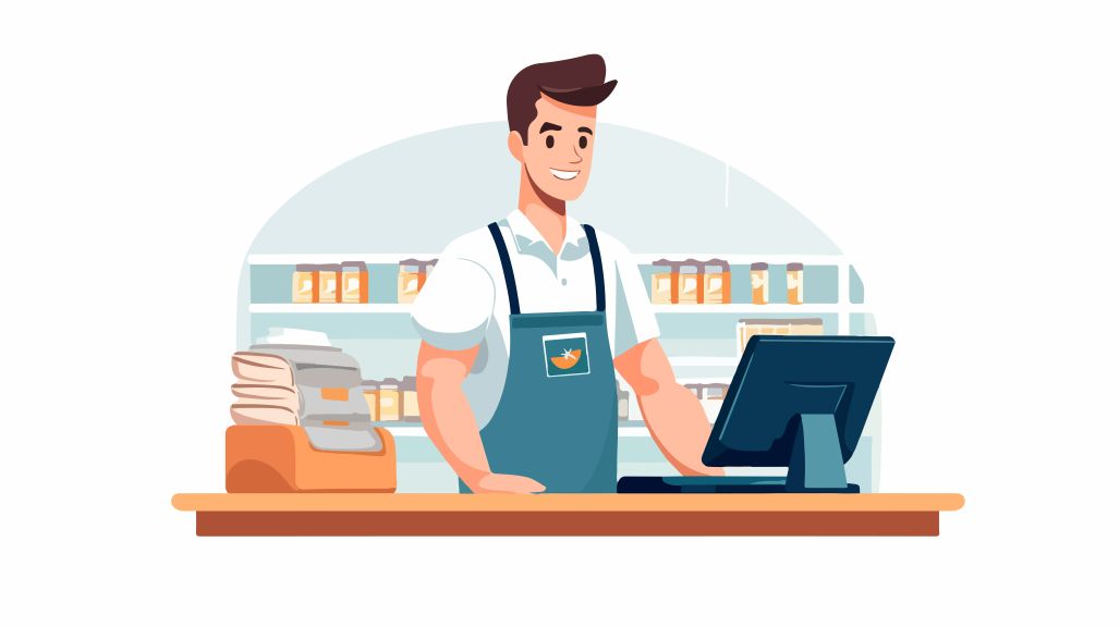 An illustration representing a retail staff