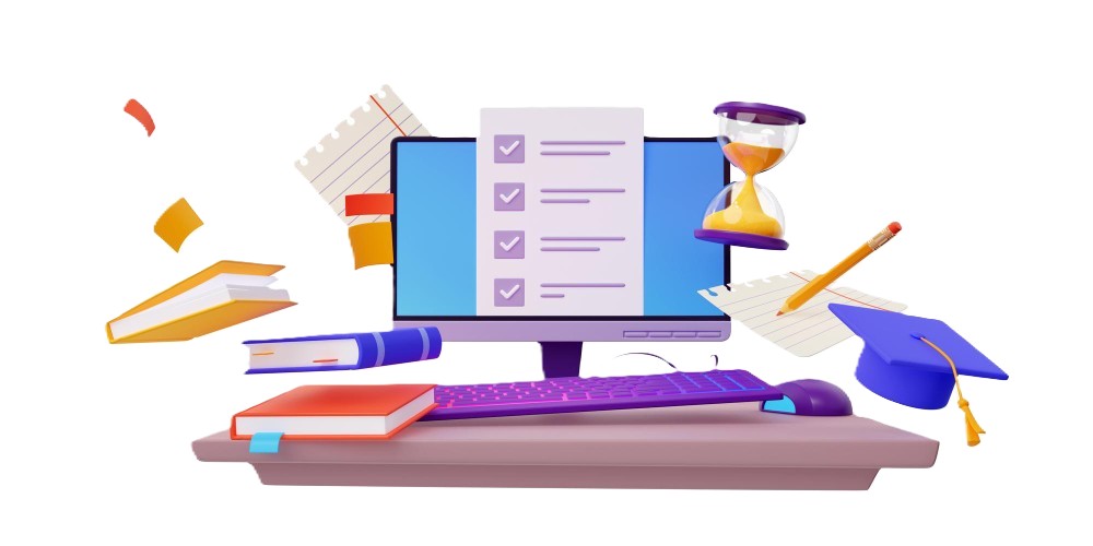 Illustration of a Learning Management System (LMS) interface.