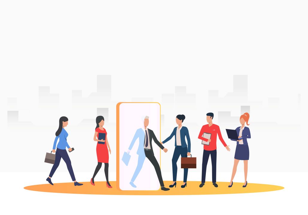 An illustration representing the concept of employee onboarding