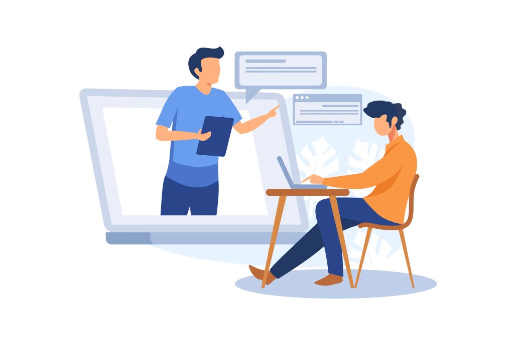 A retail associate attending an online compliance training session through the company's Learning Management System (LMS).