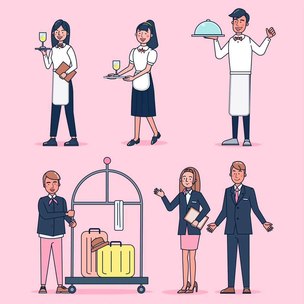 An illustration showing the concept of Hospitality Sector