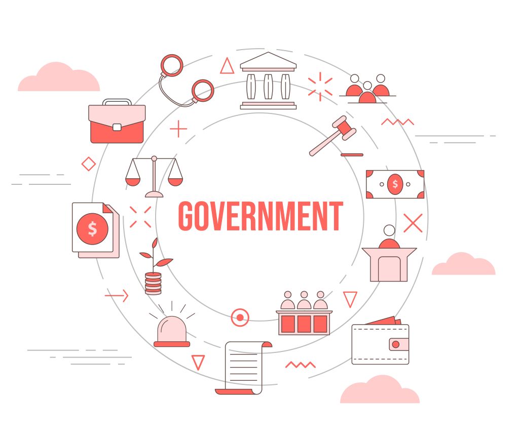 An illustration representing the concept of government sector