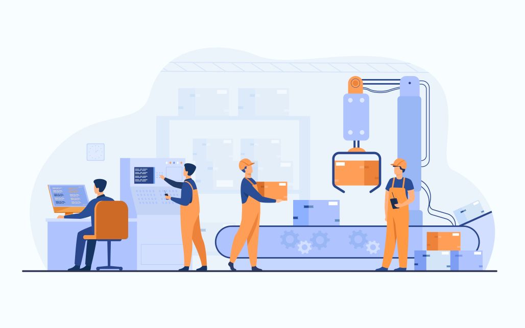 An illustration representing the concept of manufacturing sector